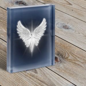 Angel on glass block (F)