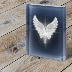 Angel on glass block (M)