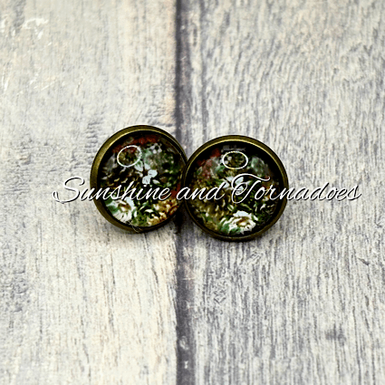 🌿✨ Autumn Floral Stud Earrings – Vintage Style ✨🌿 - Image 6