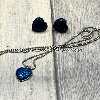 ✨ Midnight Sparkle Heart Jewellery Set ✨