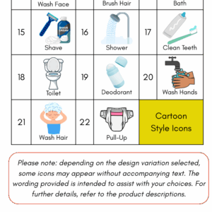 Customizable Bathroom Routine Chart with PECS Images and Action Words