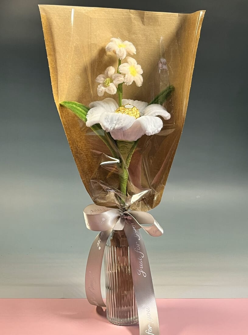 Chocolate Flower Bouquet with Large Lily - Image 2