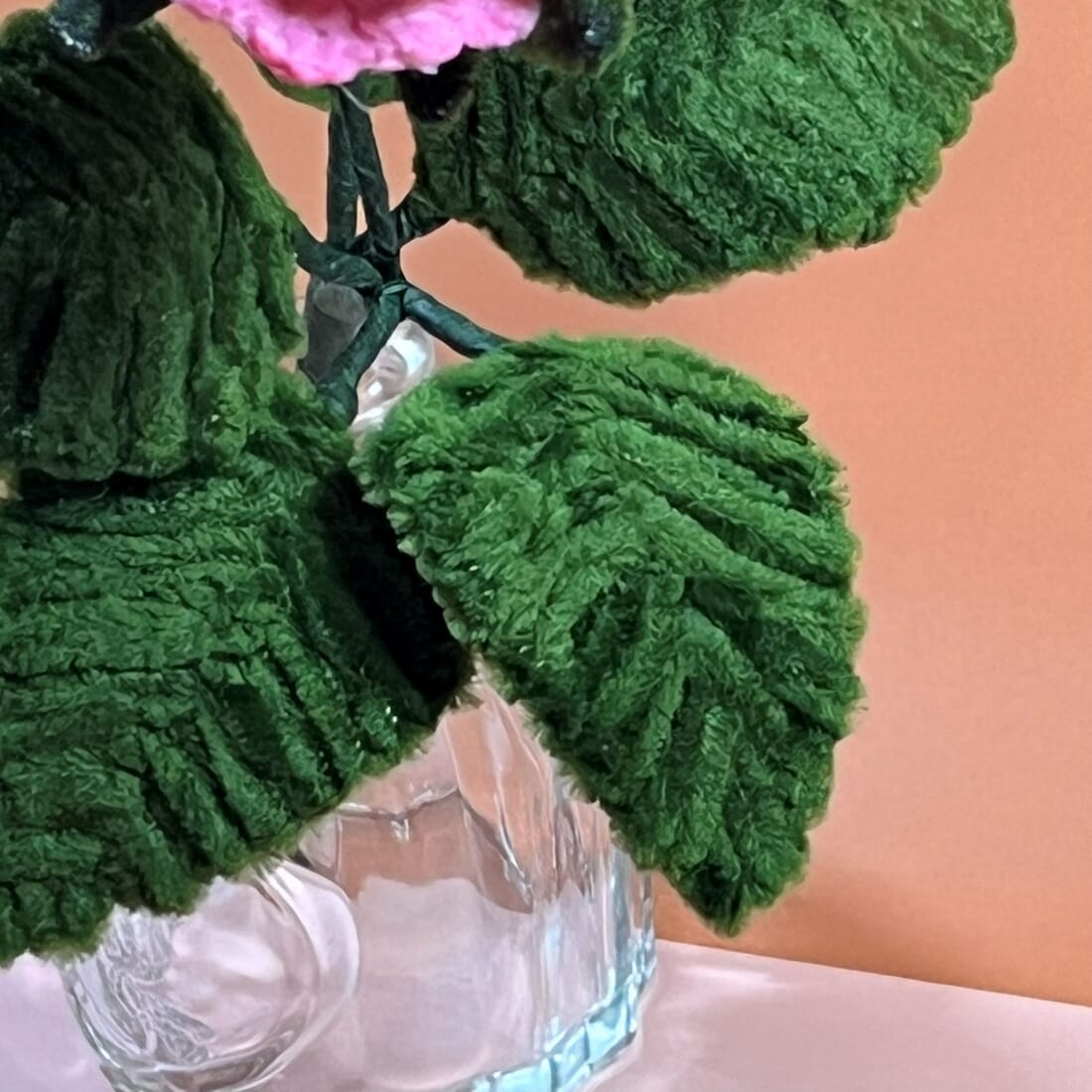 Fuzzywire Crinkled Rose with Woven Leaves - Image 3