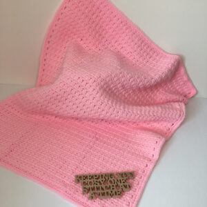 Handmade Crochet Baby Blanket in Soft Pink