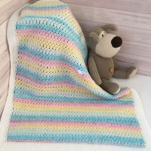 Pastel Rainbow Crochet Baby Blanket
