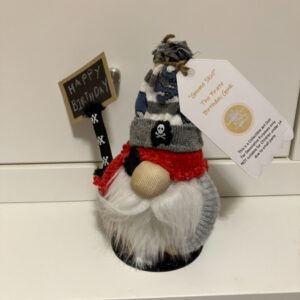 Gnome Skull – The Pirate Birthday Gift Gonk. Mini-Presentation Collectible Art Doll Ornamental Decoration