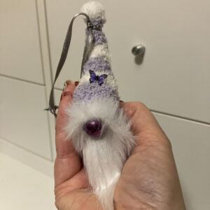 Barry & Amy – The Purple Butterfly Gift Gonks. Hanging Dangle Decorations. In Aid of Fibromyalgia Awareness.