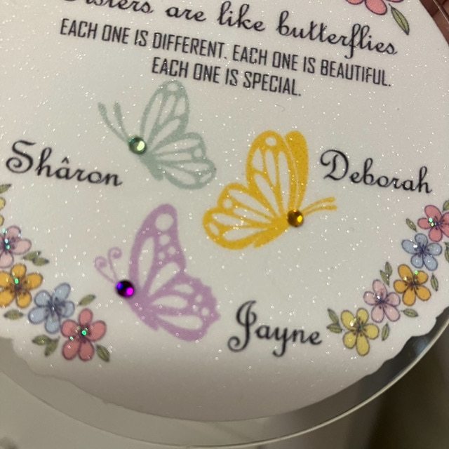 Beautiful Butterfly Sisters/Daughters Keepsake. Beaded Personalised Dangle Decoration - Image 2