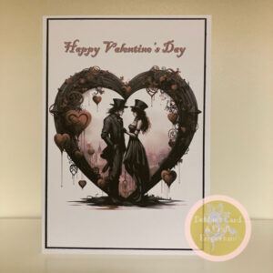 Stunning Steampunk Design A5 Valentine’s Day Card with envelope.