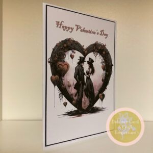 Stunning Steampunk Design A5 Valentine’s Day Card with envelope.