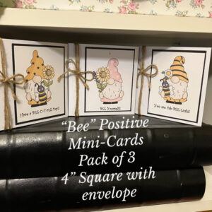“Bee” Positive Gonk Cards-Pack of 3 Mini Cards with envelope