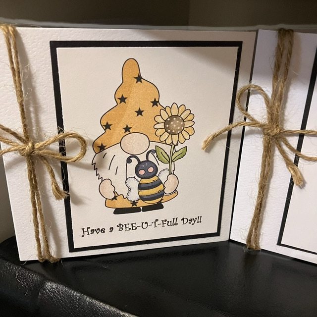 “Bee” Positive Gonk Cards-Pack of 3 Mini Cards with envelope - Image 3