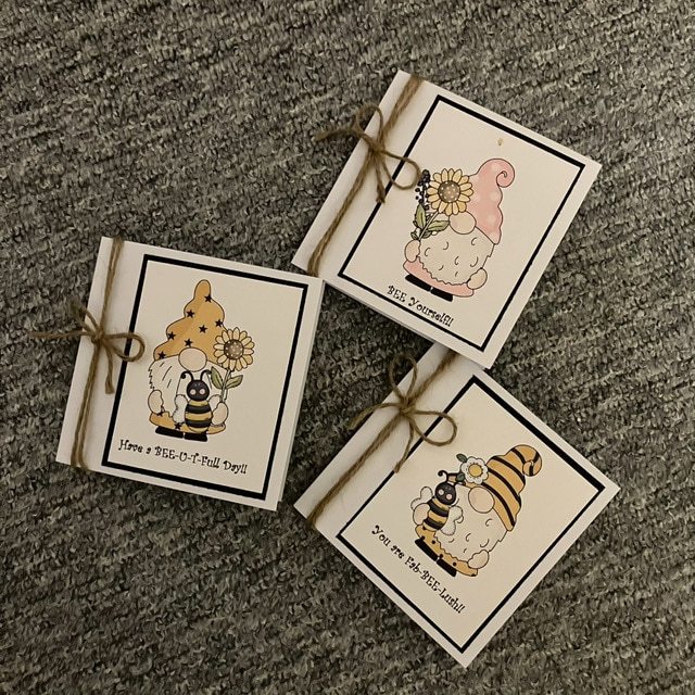 “Bee” Positive Gonk Cards-Pack of 3 Mini Cards with envelope - Image 6