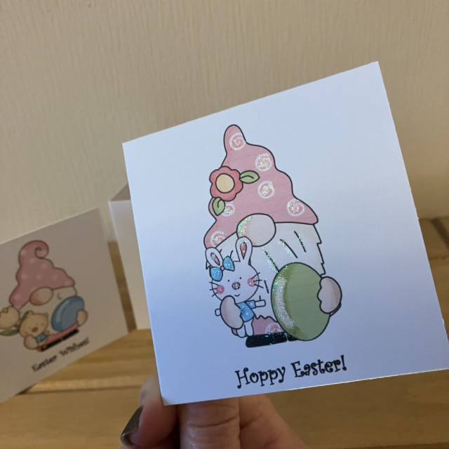 Easter Gonk Cards-Pack of 3 Tiny Mini Cards/Notelets with envelopes - Image 4