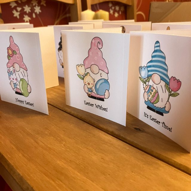 Easter Gonk Cards-Pack of 3 Tiny Mini Cards/Notelets with envelopes - Image 2