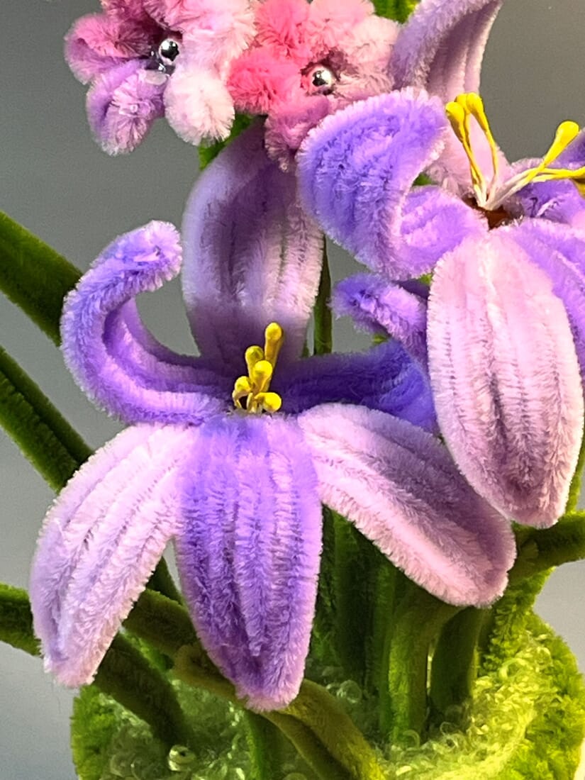 Potted Iris & Daisy Arrangement - Image 2