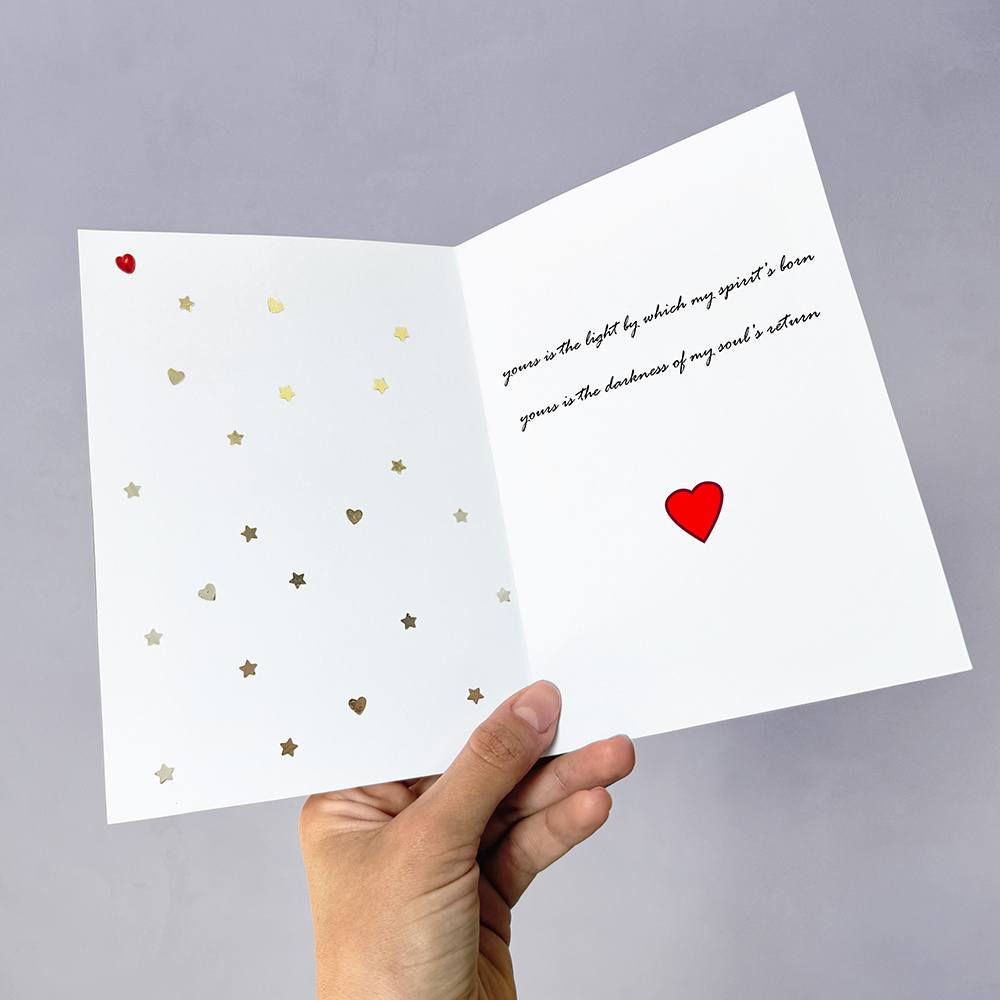 Inside Celestial Valentines card