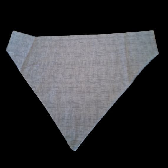 Large Dog Bandana reverse side beige in colour, 100% cotton fabric