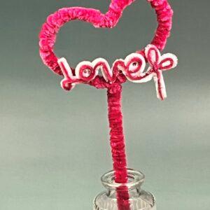 Fuzzywire ‘Love’ Heart for Bouquets and Flower Arrangements