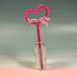 Fuzzywire ‘Love’ Heart for Bouquets and Flower Arrangements