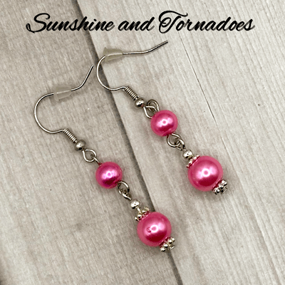 Handmade Drop Earrings. Pink Pearl Beads. Hypoallergenic Ear Wires. Elegant Jewellery. Wedding Jewellery. - Image 6