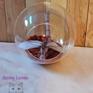 Needle felted dragonfly bauble – red highlights with copper flower