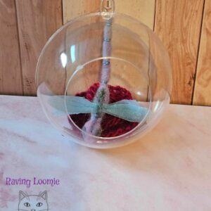 Needle felted dragonfly bauble – silver highlights with red flower