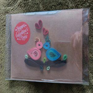 Valentines Day card – pink and blue lovebirds