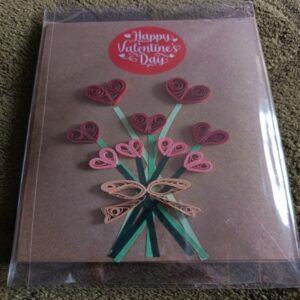Valentines Day card – bunch of heart shaped flowers