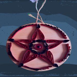Red & black pentacle – round hanging Decoration