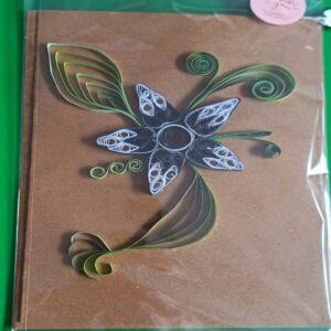 Quilled Blue flower – card