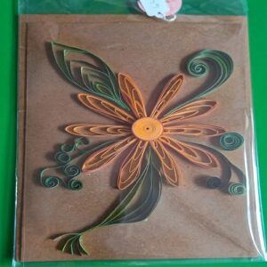 Quilled Orange flower – card