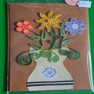 Quilled Thank You vase of Flowers – card