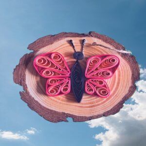 Pink quilled Butterfly – hanging decoration