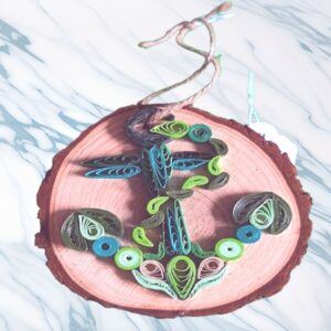 Quilled green Anchor – hanging decoration