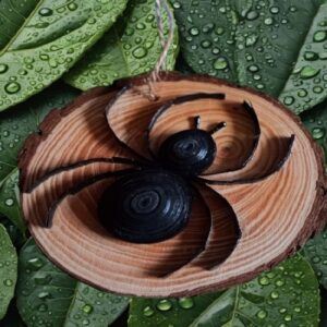 Quilled Black Spider – hanging decoration