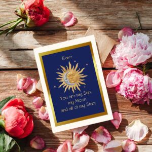 Romance card personalised among roses