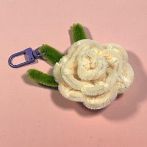 Colourful Fuzzywire Rose Keychain for Keys or Bags