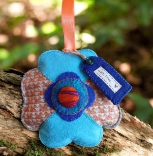 Felt flower hanging decoration.Filled with homegrown lavender . All proceeds to The Stroke Association