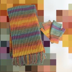 Rainbow Scarf and Fingerless Gloves Set – Support M.A.D