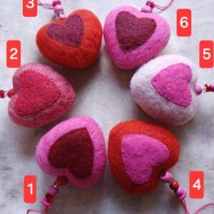 2 left.Felted hearts. Share the love this Spring. All proceeds to The Stroke Association.