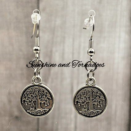 Handmade Silver Tree Of Life Earrings - Image 2