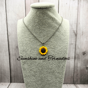 🌻✨ Polymer Clay Sunflower Jewellery Set – Necklace & Earrings ✨🌻