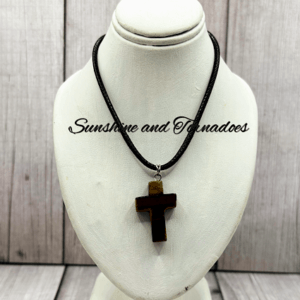 Handcrafted Tiger’s Eye Cross Necklace – Simple Faith, Timeless Style
