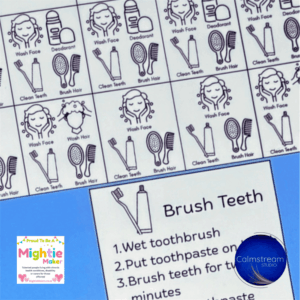Customizable Bathroom Routine Chart with PECS Images and Action Words
