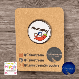 Neurospicy Stainless Steel Pin Badge – 25mm