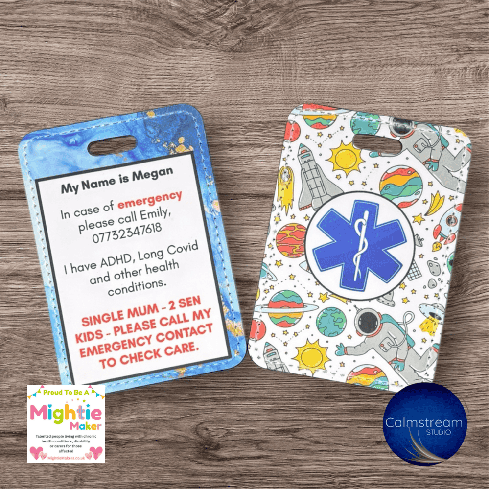Custom Medical Alert Tag – Faux Leather ICE ID for Lanyard, Bag or Keychain - Image 9