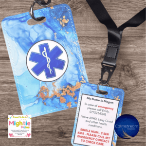 Custom Medical Alert Tag – Faux Leather ICE ID for Lanyard, Bag or Keychain