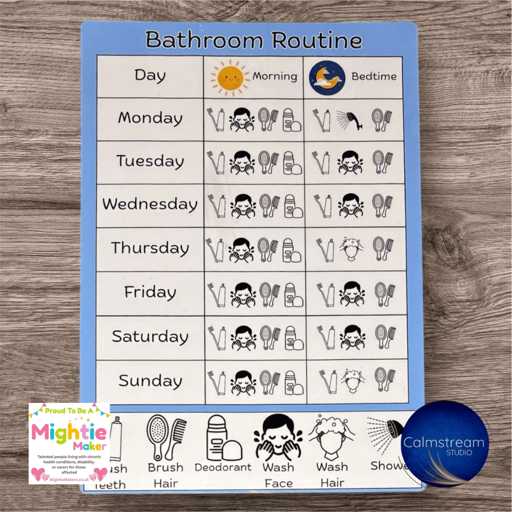 Personalized Morning and Bedtime Routine Chart with PECS Icons (Digital Download) - Image 2