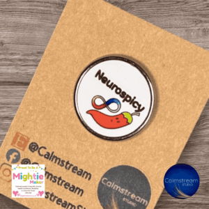 Neurospicy Stainless Steel Pin Badge – 25mm